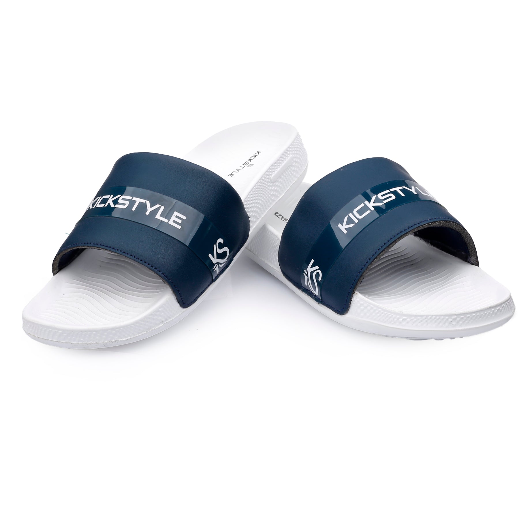 KICKSTYLE Men’s Modern Casual Slide Slippers with Comfortable Cushioned Footbed KS2008