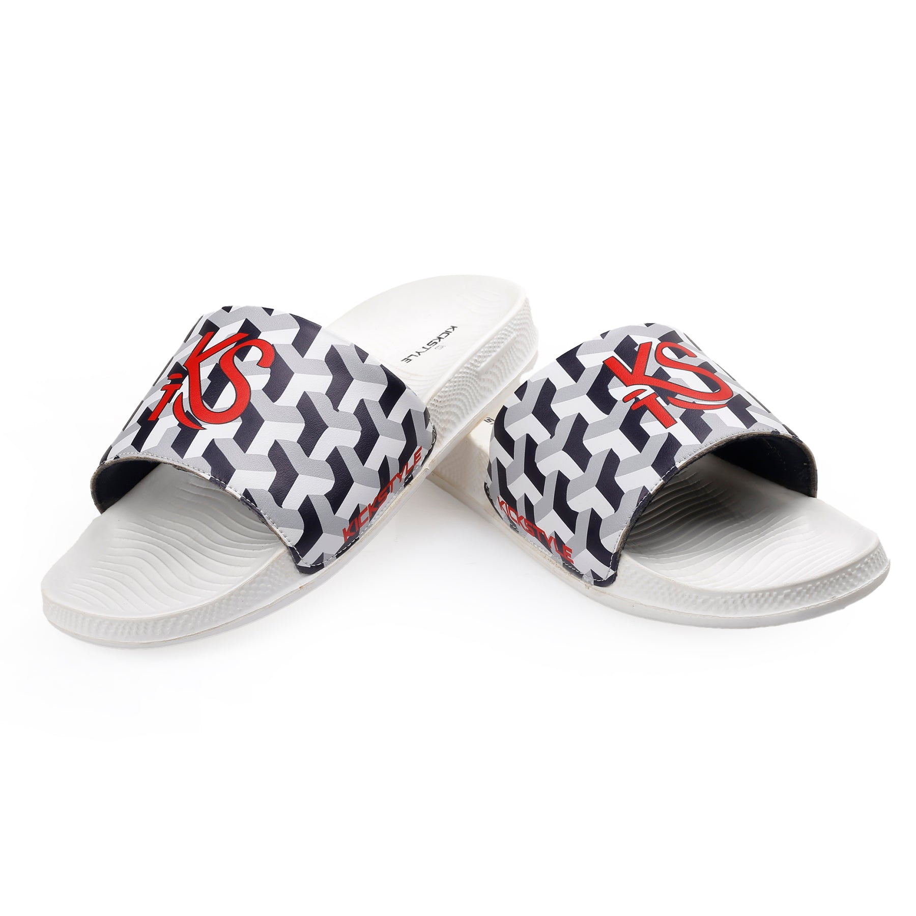 KICKSTYLE Men’s  Sport Flex Graphic Printed Comfort Slides
