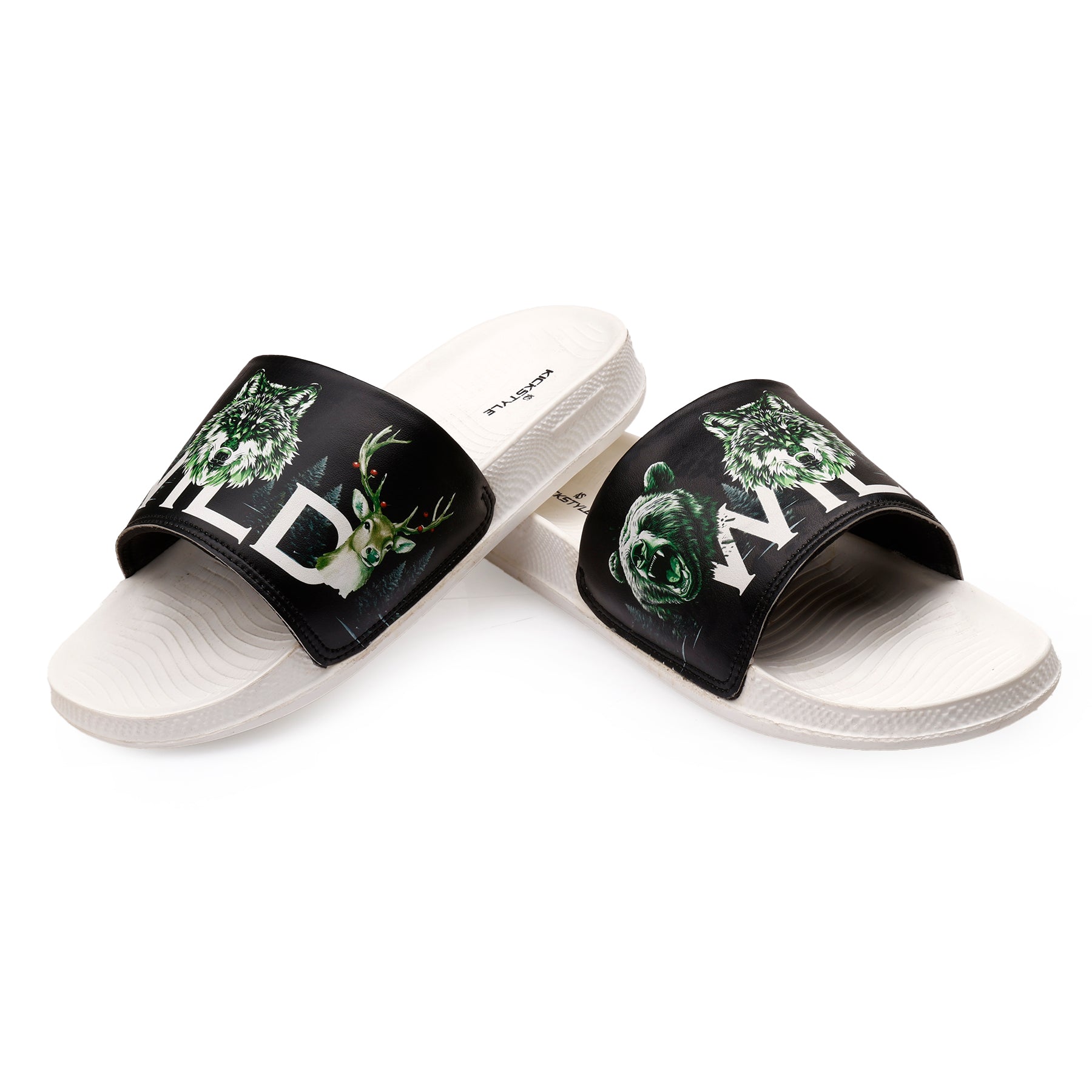 "Comfortable Everyday Sliders Featuring Powerful Wild Animal Printed Artwork"